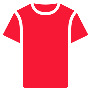 Custom Police_Fire T-shirts for Families Red T-shirt icon on black background.