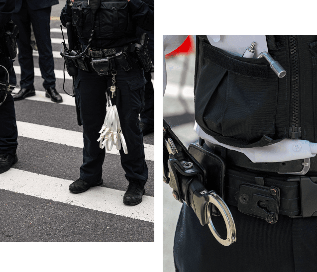 Frame 1618874302 (1) Police uniforms with handcuffs and gloves visible.