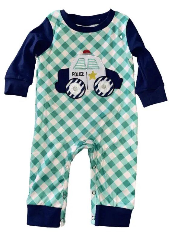 Plaid Blue L/S Infant Onesie