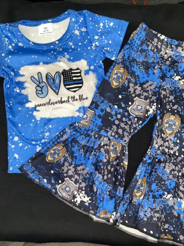 Peace Love Police Blue Line Children's Outfit