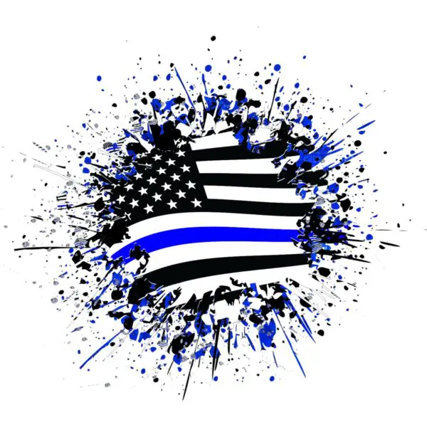 Splattered Blue Line Flage T-Shirt
