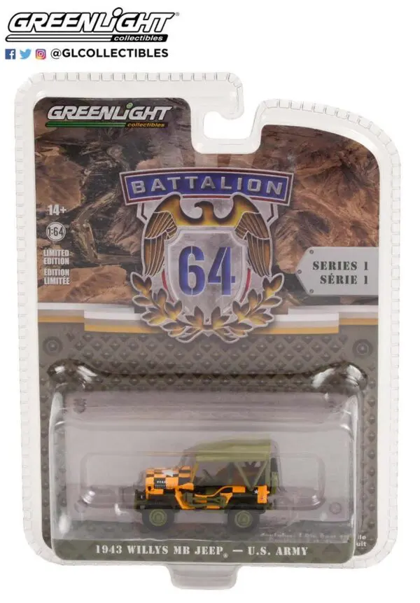 1/64 Battalion 64 1943 Willys MB Jeep US Army