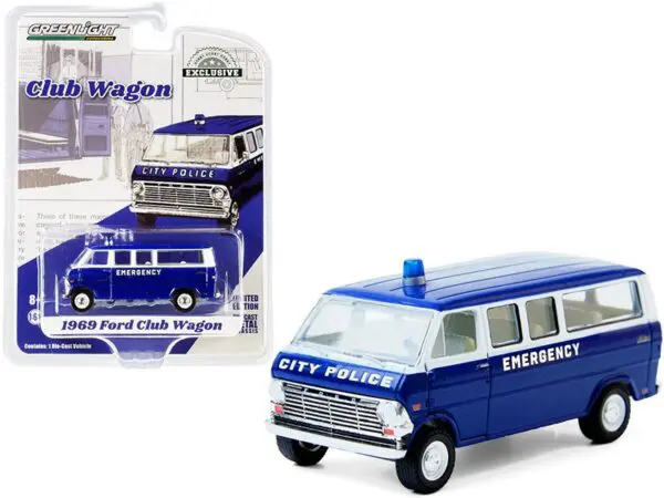 GreenLight 1/64 Scale Limited Edition 1969 Ford Club Wagon City Police