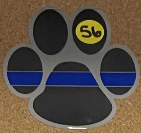 Blue line K9 paw decal
